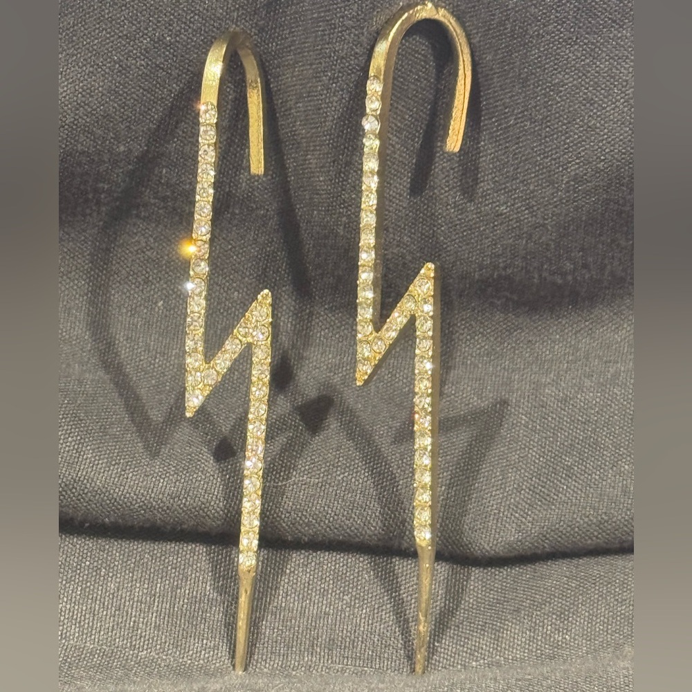 Noir Gold Lightning Bolt Earrings